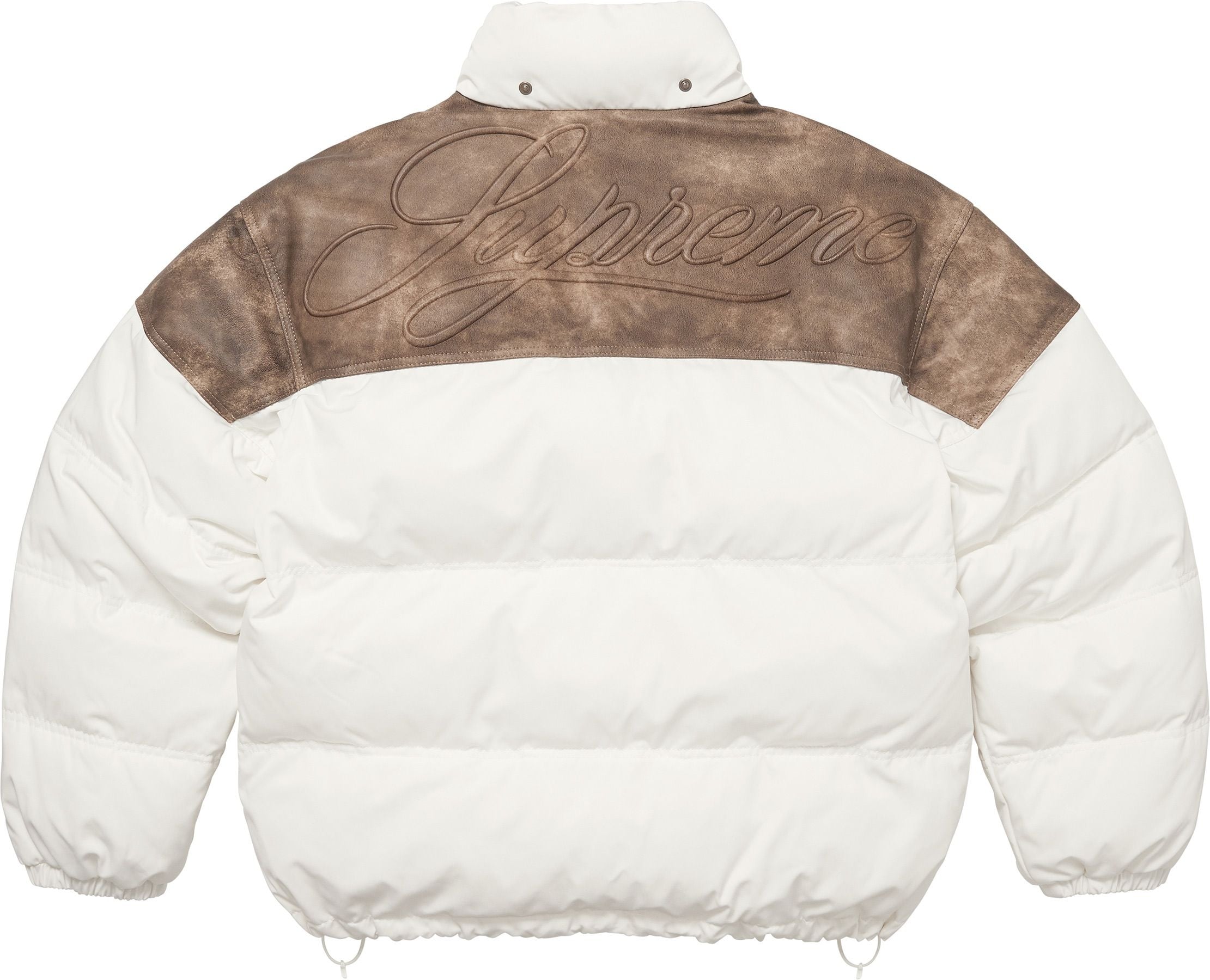 Leather Yoke Puffer Jacket view 21